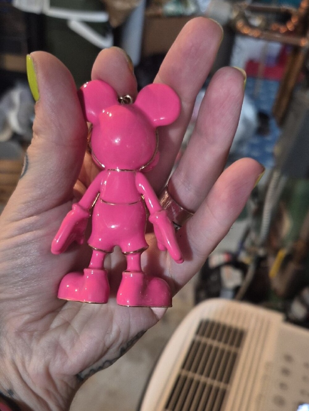 Pink Mouse Figure Keychain - Picture 2 of 3